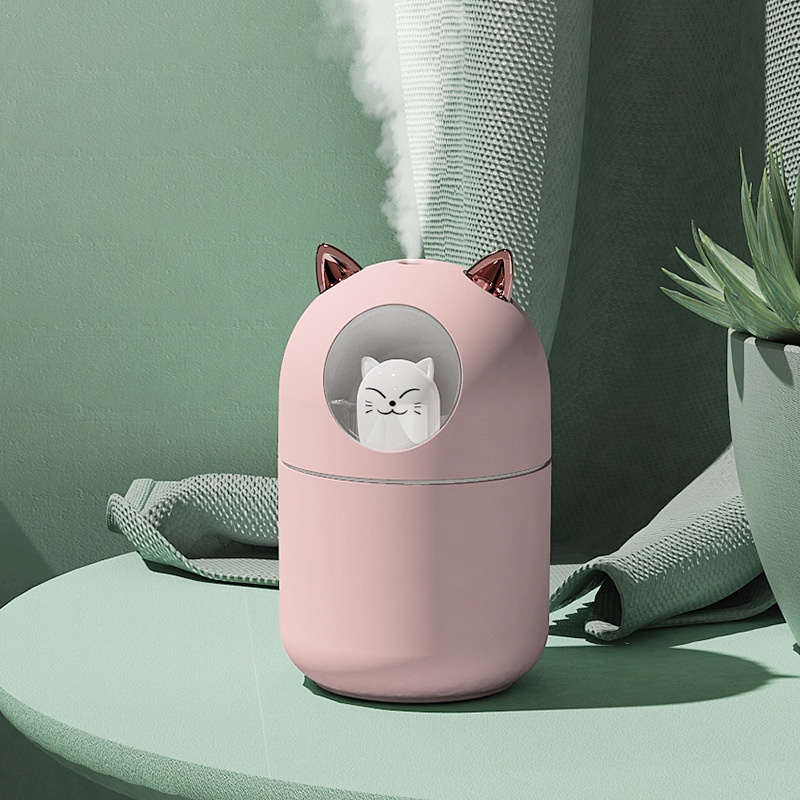 Máy Xông Tinh Dầu Phun Sương Mini- Khuyếch Tán Tinh Dầu Tạo Ẩm Hình Gấu HUMIDIFIER 300ML  Dễ Thương, Đẹp Mắt