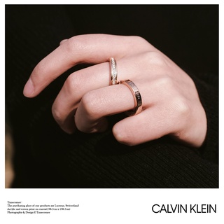 Nhẫn Cặp Đôi Calvin Klein Hook Crystals CK Ring Authentic - Garbini