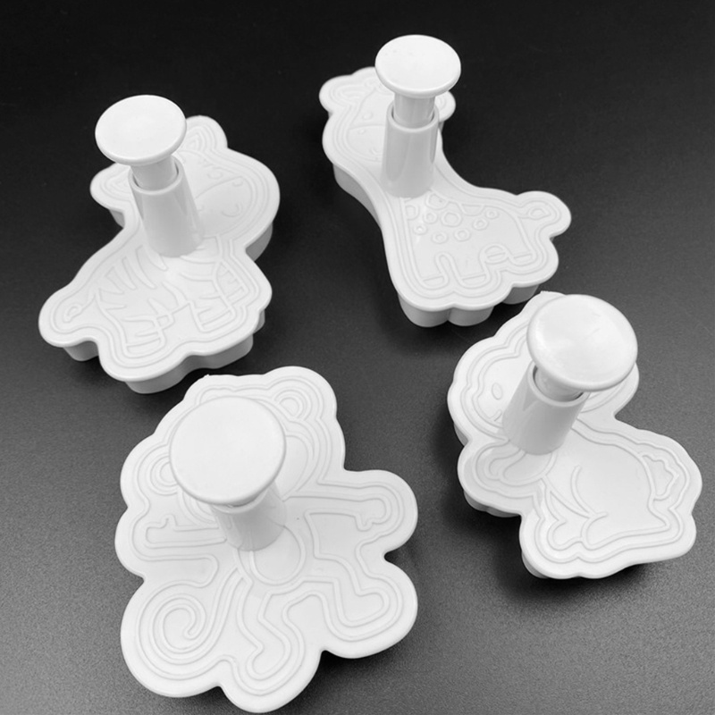 Set 4 Khuôn Cắt Bánh Quy Bằng Nhựa Hình Thỏ / Khỉ Diy