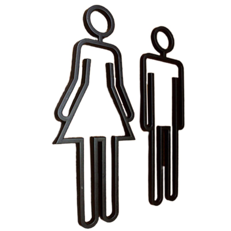 Miếng Dán Tường Trang Trí Nhà Tắm In Chữ WER Woman &amp; Man Ngộ Nghĩnh