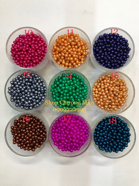 100G Chuỗi Hạt Bẹt 6mm Loại Tốt Đủ Màu Giá Sỉ