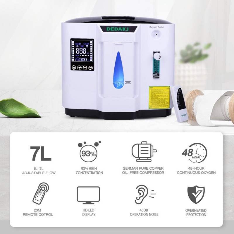 Máy tạo Oxy DEDAKJ 7L Bản Anh xuất Âu