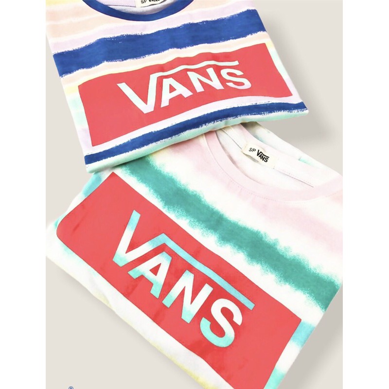 áo crop top sọc cầu vồng Vans vải siêu đẹp