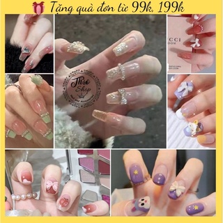 Sét 24 Móng Tay Giả Mẫu Mới (Tặng Kèm Keo Và Dũa)