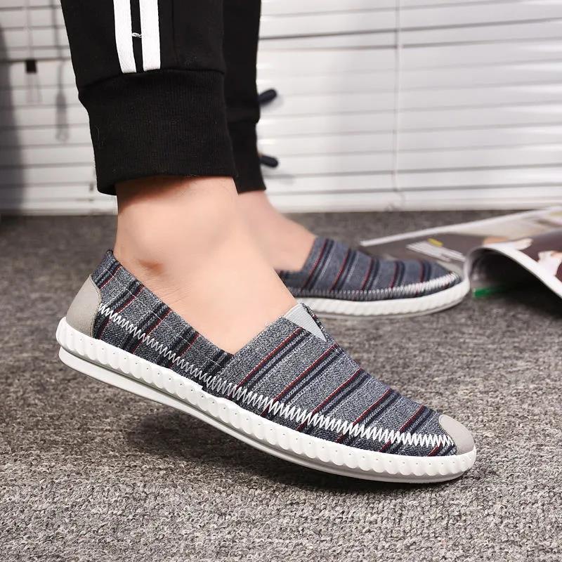 Giày lười nam giày lười vải chất lanh mềm thoáng khí