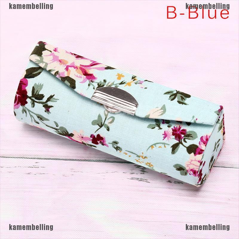 Hộp Đựng Son Môi Họa Tiết Thêu Hoa Kèm Gương Phong Cách Retro