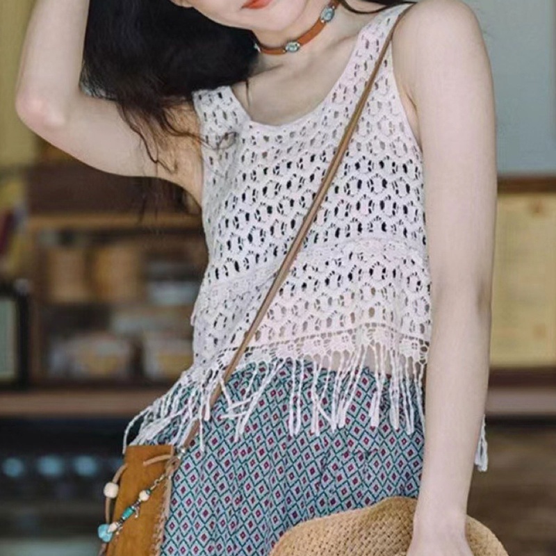 Brroa Áo Sweater Dệt Kim Cổ Tròn Không Tay Kiểu Dáng Đơn Giản Cho Nữ