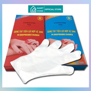 Găng tay nilon siêu dai dùng 1 lần,( hộp 100 chiếc) giá siêu rẻ, - An toàn vệ sinh