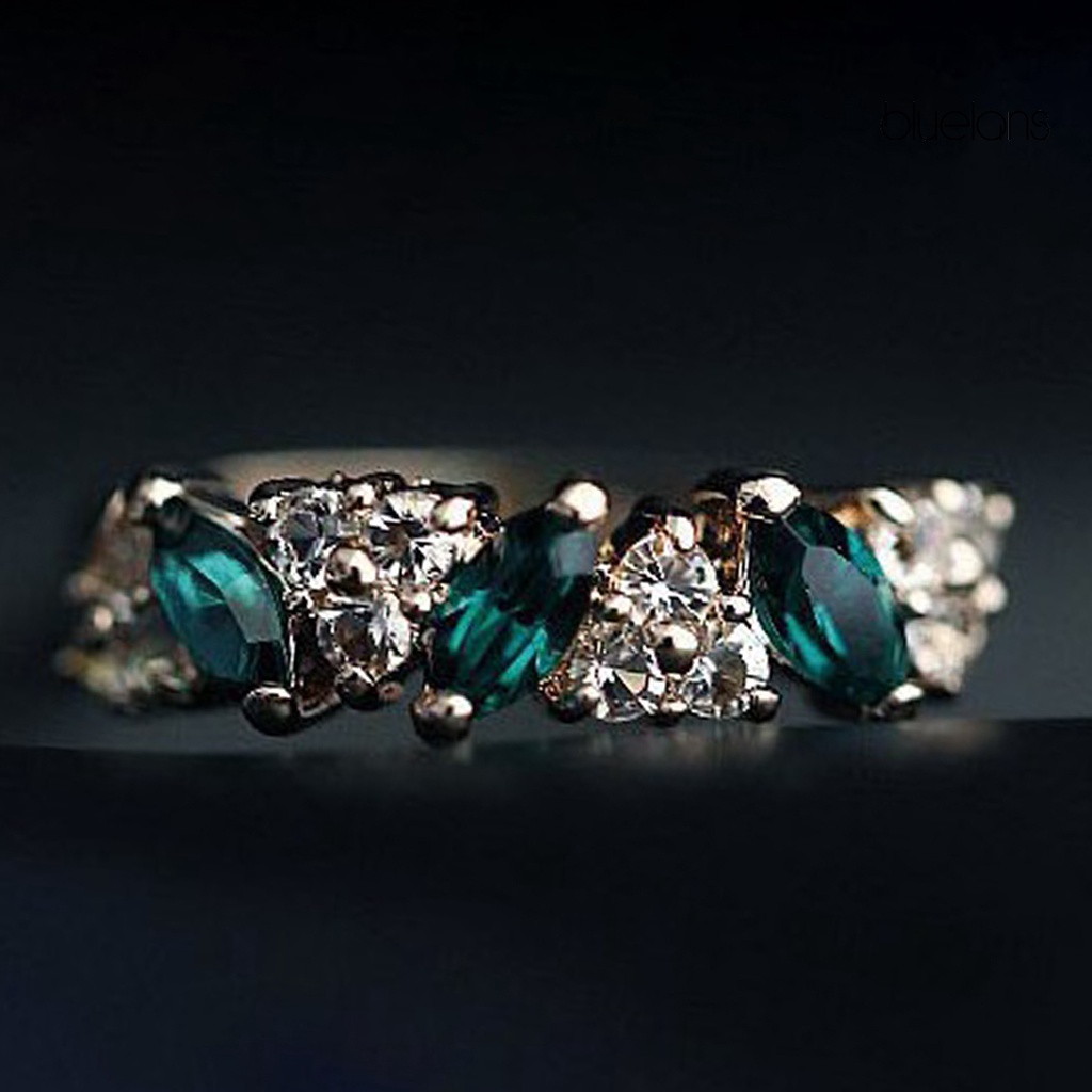 Nhẫn Hợp Kim Đính Đá Xanh Nhân Tạo Thời Trang Cho Nữ