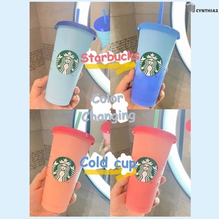 Cốc Nhựa Uống Cà Phê Thay Đổi Màu Sắc Theo Nhiệt Độ Có Thể Tái Sử Dụng Dung Tích 710ml 24 Oz