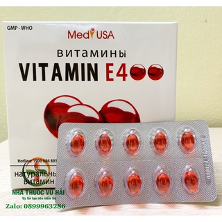 Viên Uống đẹp da Vitamin E Đỏ 4000mcg, Aloe vera 500mg chống lão hóa - Hộp 100 viên chống lão hóa da