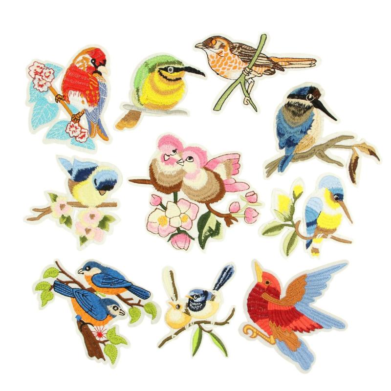 Miếng Dán Thêu Hình Chim Trang Trí Quần Áo/Mũ/Giày/Túi Xách Bằng Vải Thêu Họa Tiết Chim