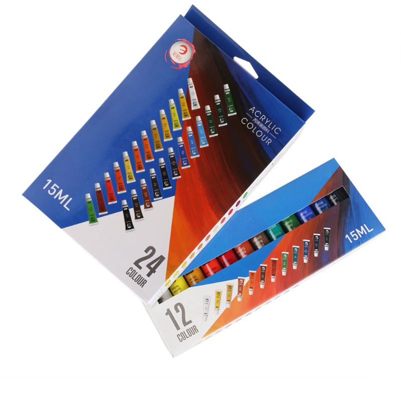 Tuýp Màu Acrylic 12 / 24 15ml Dùng Để Vẽ Tranh Màu Nghệ Thuật