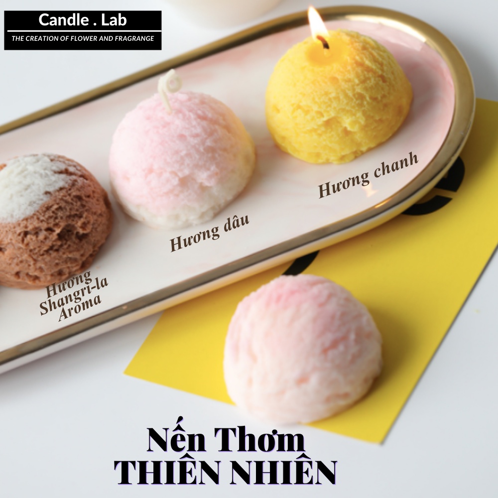 Nến thơm - Nến thơm phòng candle cup hình kem trang trí nhà cửa quà tặng làm từ sáp thiên nhiên cao cấp