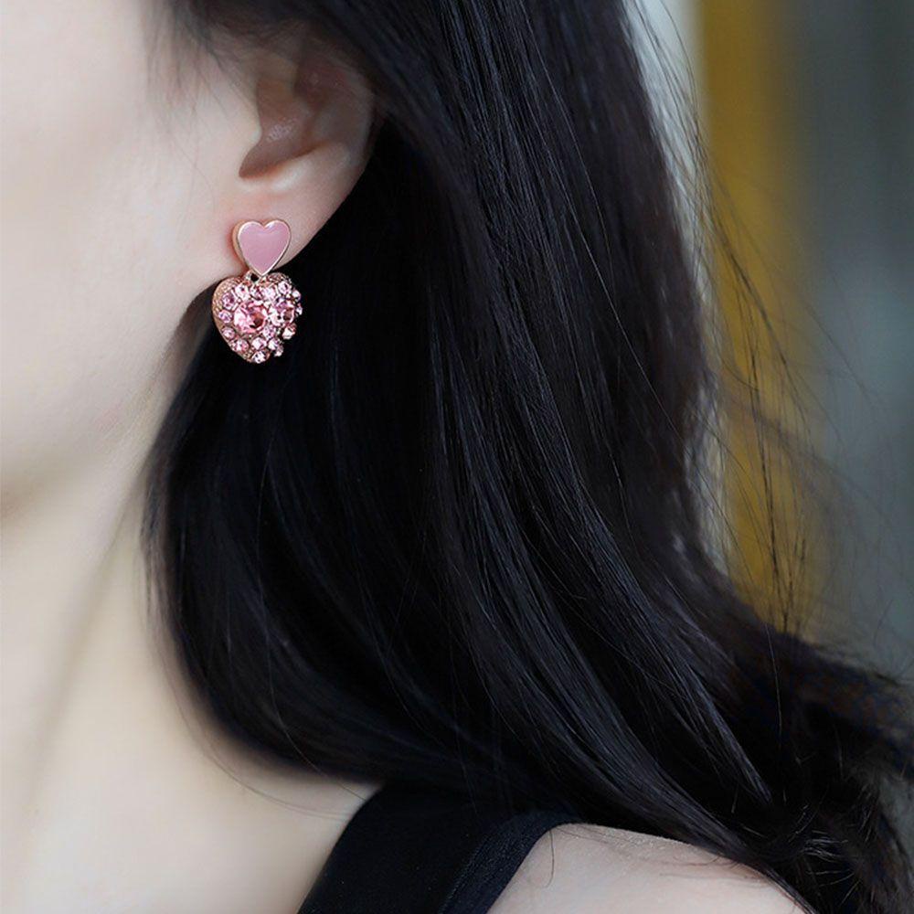 Bông Tai Mạ Bạc 925 Hình Trái Tim Đơn Giản Phong Cách Hàn Quốc Cho Nữ