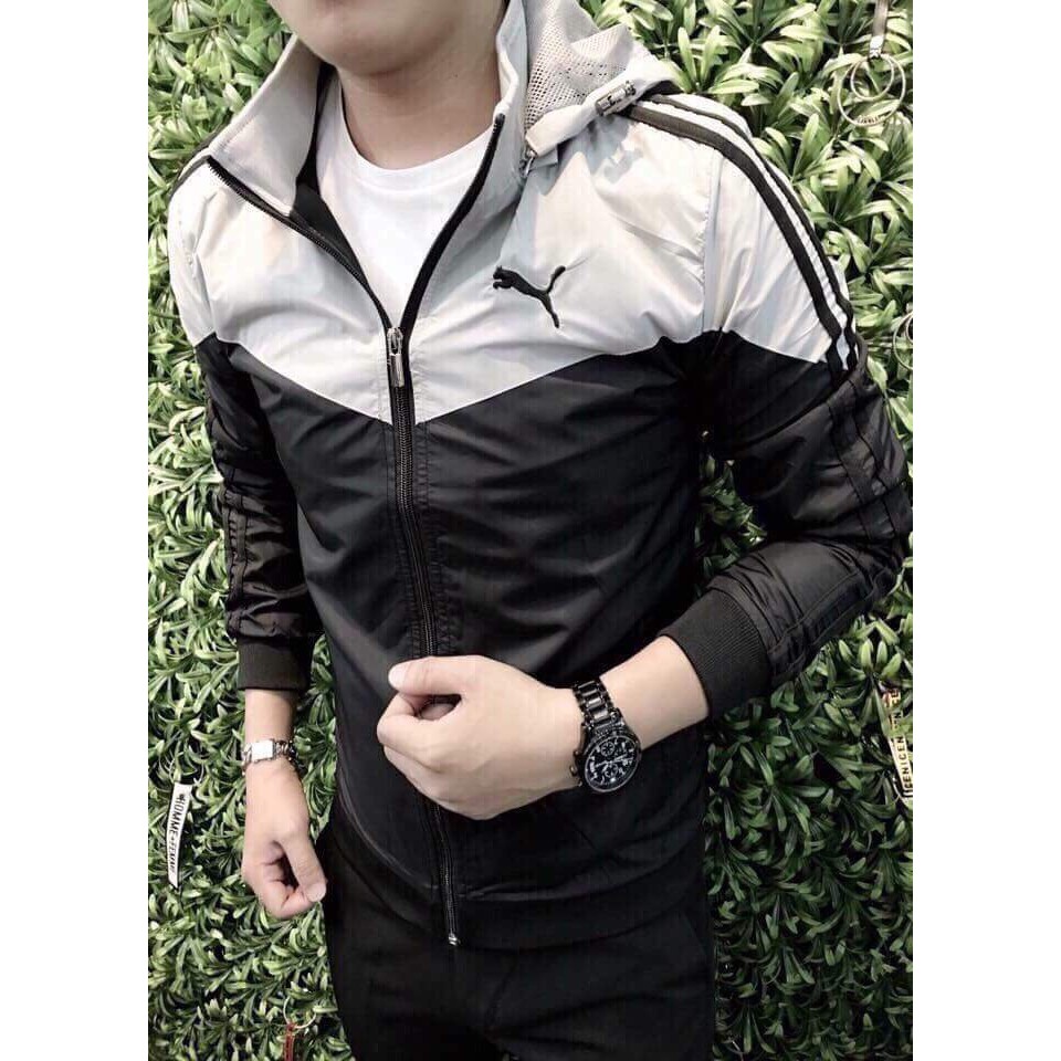 [SHOPEE TRỢ GIÁ] Áo khoác dù puma nam đẹp có nón vải hai lớp cao cấp thời trang hàn quốc 2018 giá rẻ