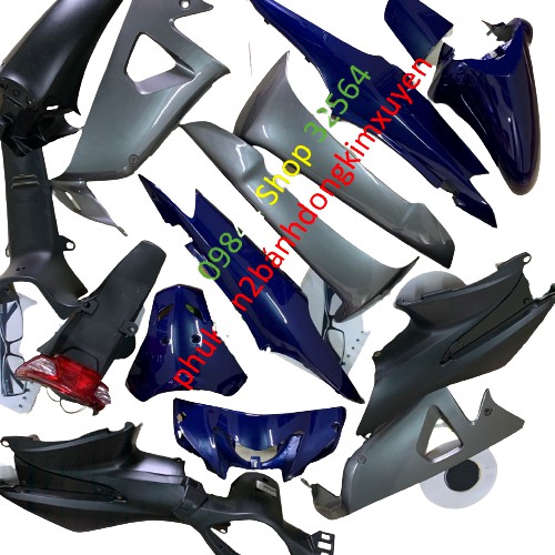 Dàn áo xe wave s100 -wave rs -wave Alpha đời 2006 đến 2016 máy 100 và 50cc,MÀU XANH TÍM