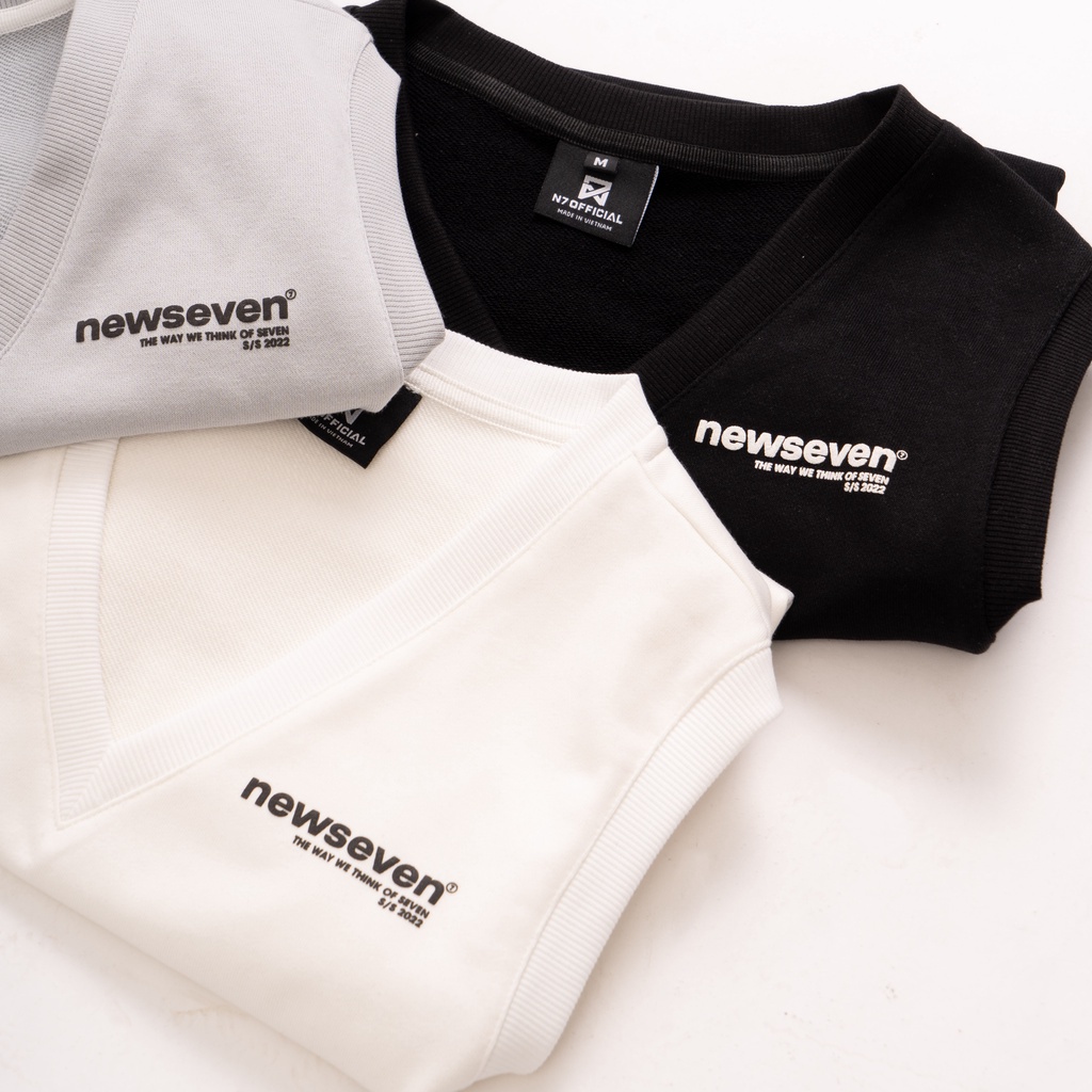 Áo Gile Nỉ N7 Newseven basic nam nữ oversize form rộng Local Brand
