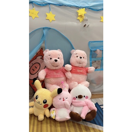 Thú nhồi bông gấu Pooh hồng size to 45-50cm