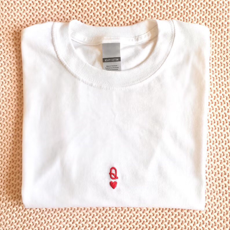 Áo thun thêu cotton unisex Q