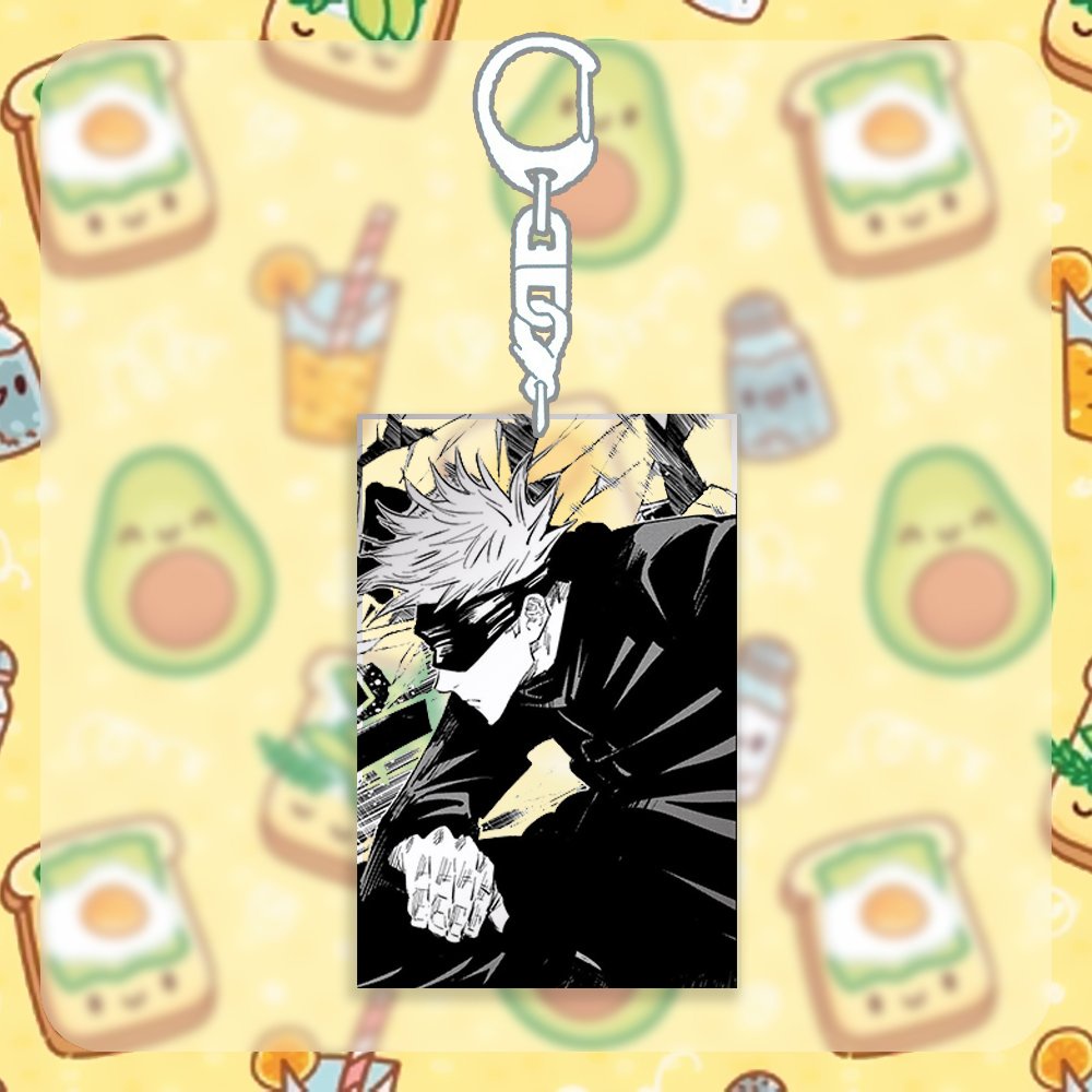 ( ĐEN TRẮNG ) Móc khóa JUJUTSU KAISEN anime Chú Thuật Hồi Chiến chibi xinh xắn mica trong acrylic