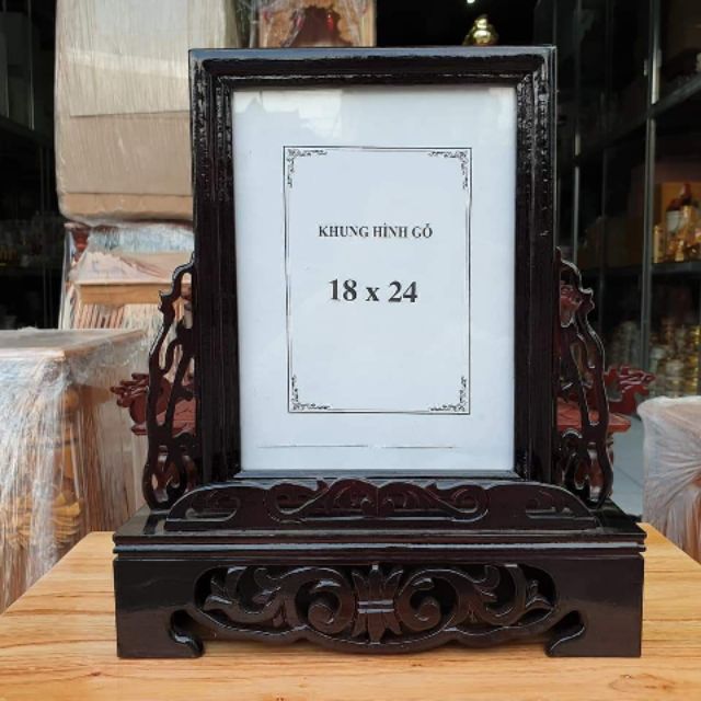 [Quá Rẻ] Khung Hình Thờ Gỗ Xà Cừ KT 18x24 Màu Đen Rất Đẹp Mẫu Bán Chạy