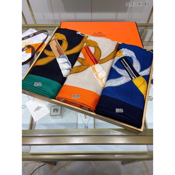 Khăn choàng lụa cashmere vuông thời trang nữ thương hiệu Hermes HM cao cấp