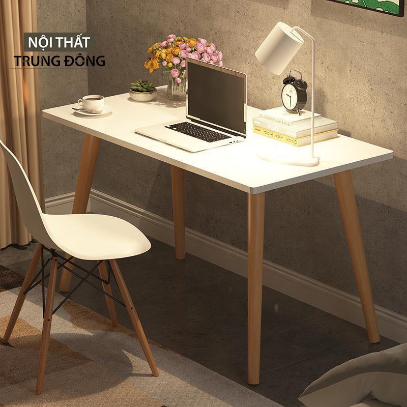 Bàn làm việc chân gỗ tự lắp ráp đơn giản thiết kế trẻ trung T7
