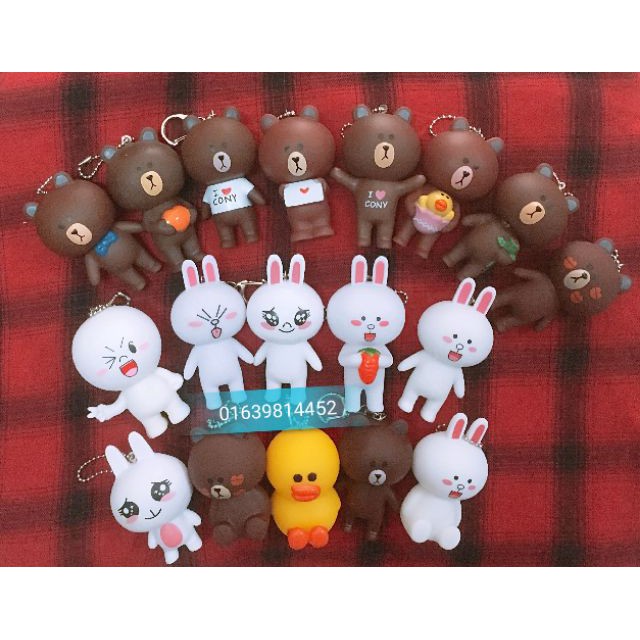 Móc khóa gấu brown và thỏ cony -shop SLIMEMOCHISQUISHY