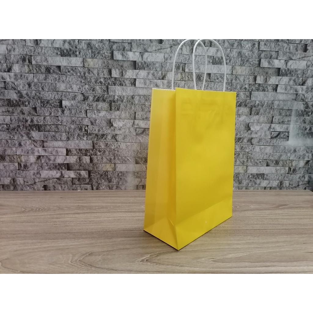 [10 Cái] Túi giấy kraft nhiều màu, túi giấy màu hồng, túi giấy màu vàng, túi giấy màu đỏ (21x30x10)cm