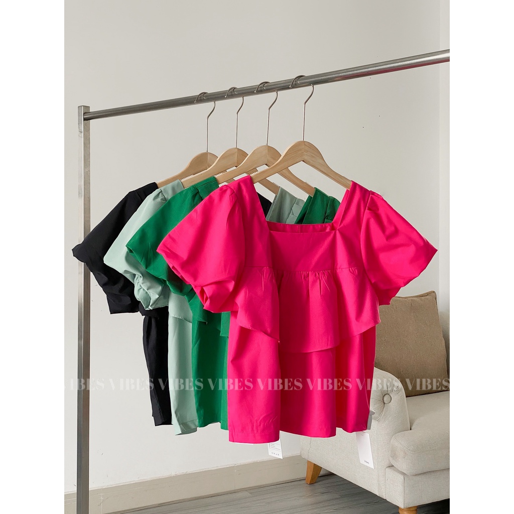 ÁO BABYDOLL CỔ VUÔNG BÈO NGỰC_AV1211