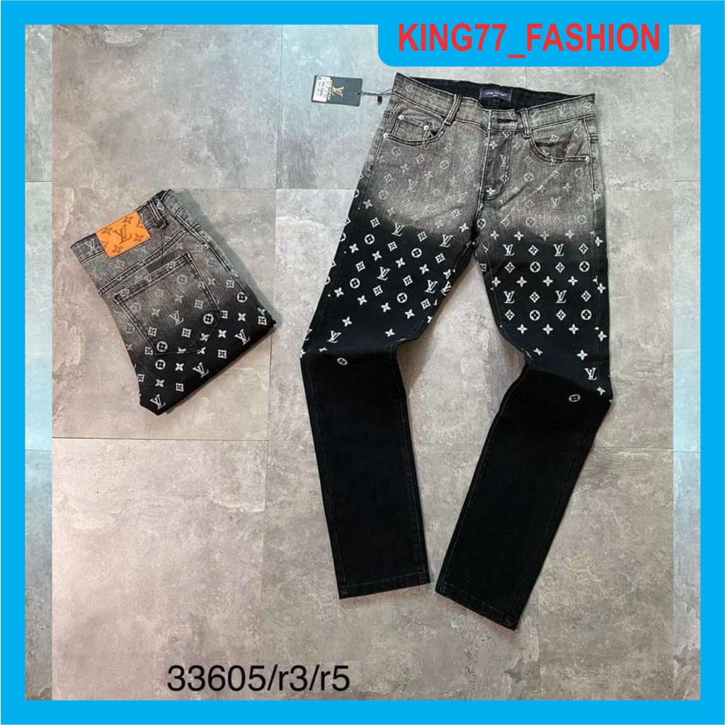 Quần jean nam CAO CẤP loang màu phối họa tiết chữ siêu đẹp cá tính mẫu mới chuẩn shop uy tín KING77_FASHION | BigBuy360 - bigbuy360.vn