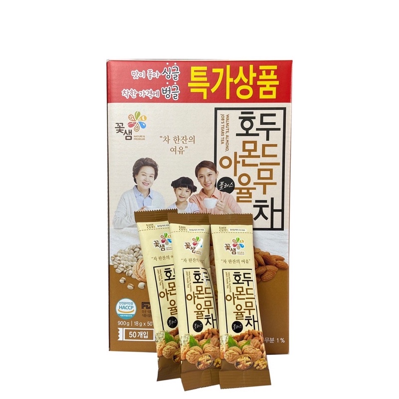 Bột ngũ cốc dinh dưỡng hạt hạnh nhân óc chó Hàn Quốc (hộp 50túi x 18gam)