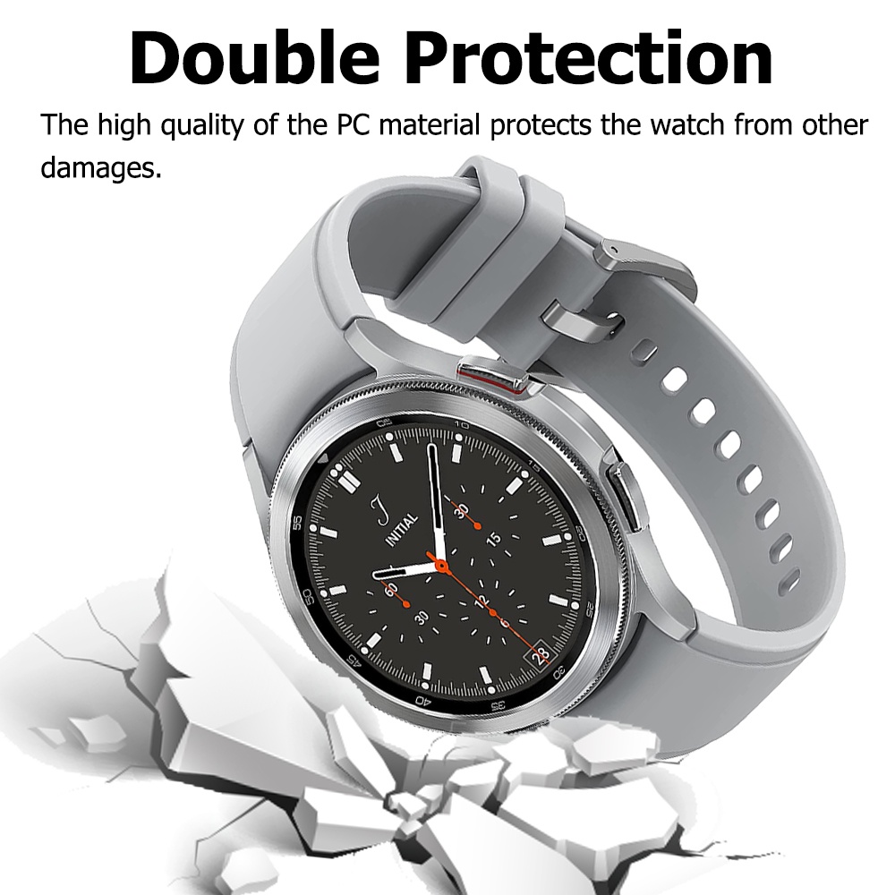 Miimall Samsung Galaxy Watch 4 Classic 42mm 46mm Ốp Lưng,Mềm TPU Mạ Điện Thoáng Khí Nửa Gói Chống Rơi Vỏ Bảo Vệ Cho Galaxy Watch 4 Classic Case