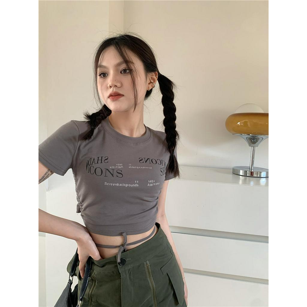 Áo Thun Dây Rút In Chữ Phản Quang Thời Trang Cá Tính 53503