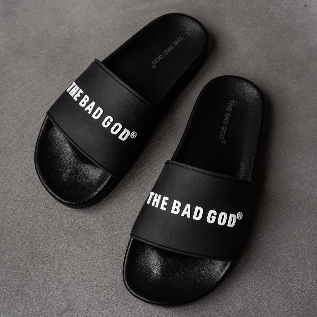 Dép quai ngang slipper The Bad God Basic fullbox chữ trắng