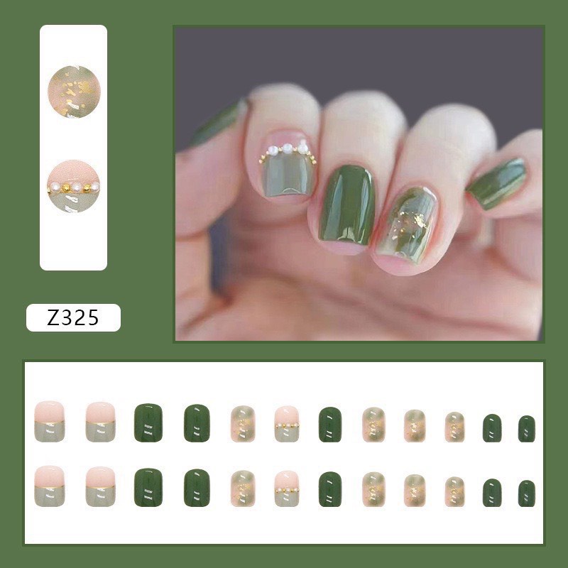 Nail Box Đính Đá Kèm Keo Dán Móng Hộp 24 Móng Giả