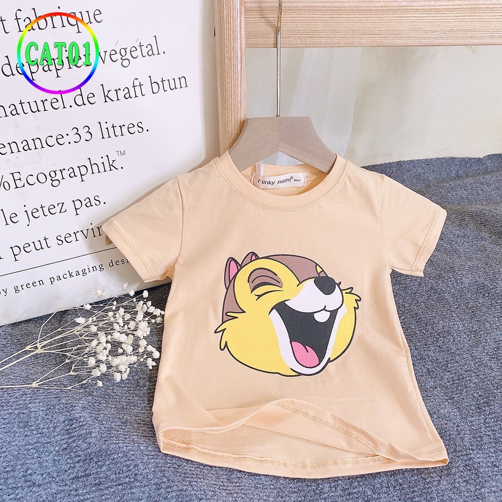 [CAT01] Áo Cộc Tay Thun Lạnh MINKY MOM Cổ Tròn Loại 1 Mềm Mịn, Thoáng Mát, Thấm Hút Mồ Hôi, Dễ Chịu Cho Bé Chuẩn Đẹp