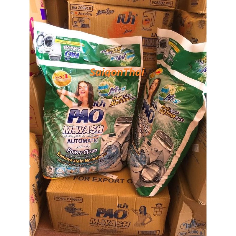 Bột giặt PAO 9 kg M-wash Lion Thái Lan
