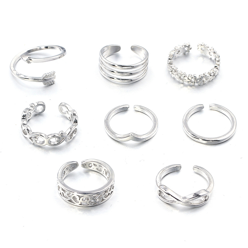 Set 8 Nhẫn Thiết Kế Tinh Tế Cho Nữ