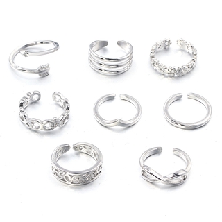 Set 8 Nhẫn Thiết Kế Tinh Tế Cho Nữ