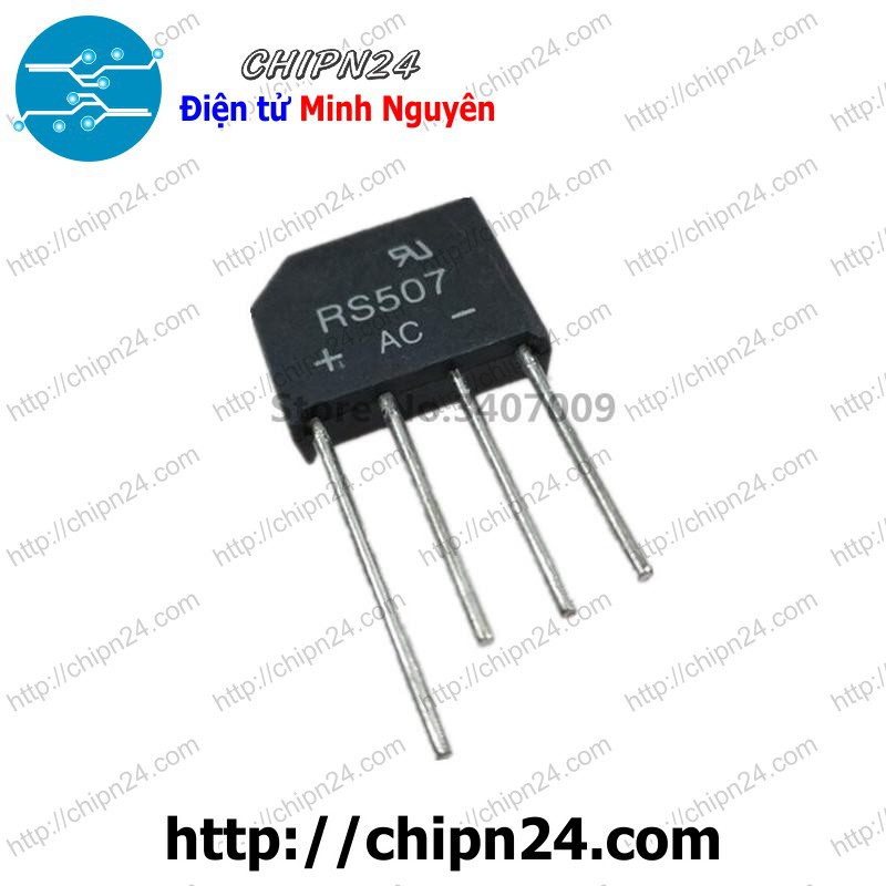 [2 CON] Cầu Diode RS507 5A 700V (5A dẹt)