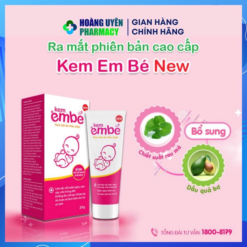 [New] Kem em bé - Tube 20gr - giảm mẩn ngứa, ngừa hăm tã, chàm sữa