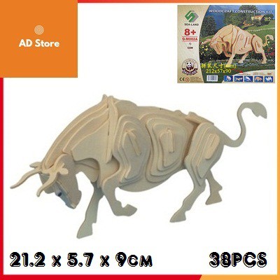 Đồ chơi lắp ghép gỗ 3D Combo mô hình động vật ngẫu nhiên