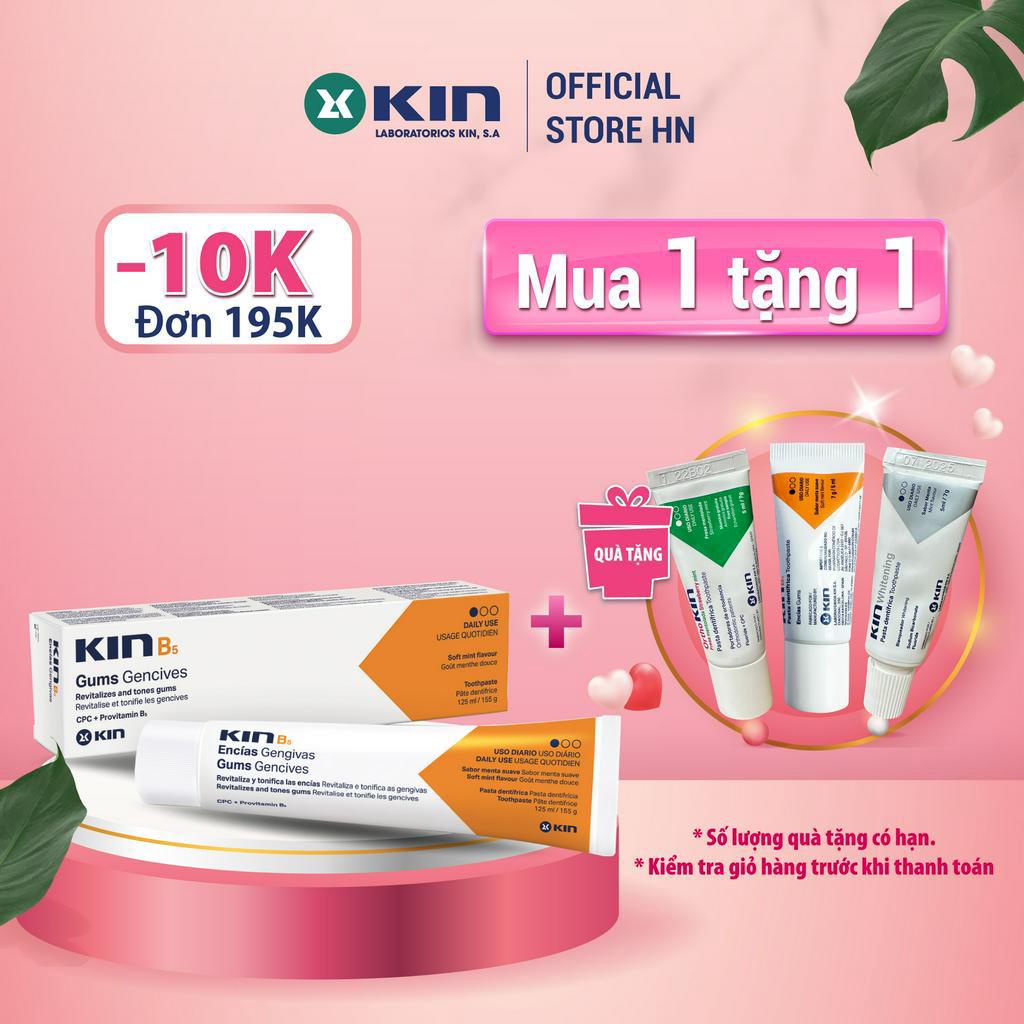 Kem Đánh Răng KIN B5 Sạch Mảng Bám, Phục Hồi Nướu, Ngừa Viêm Lợi, Dùng Hàng Ngày, 125ml