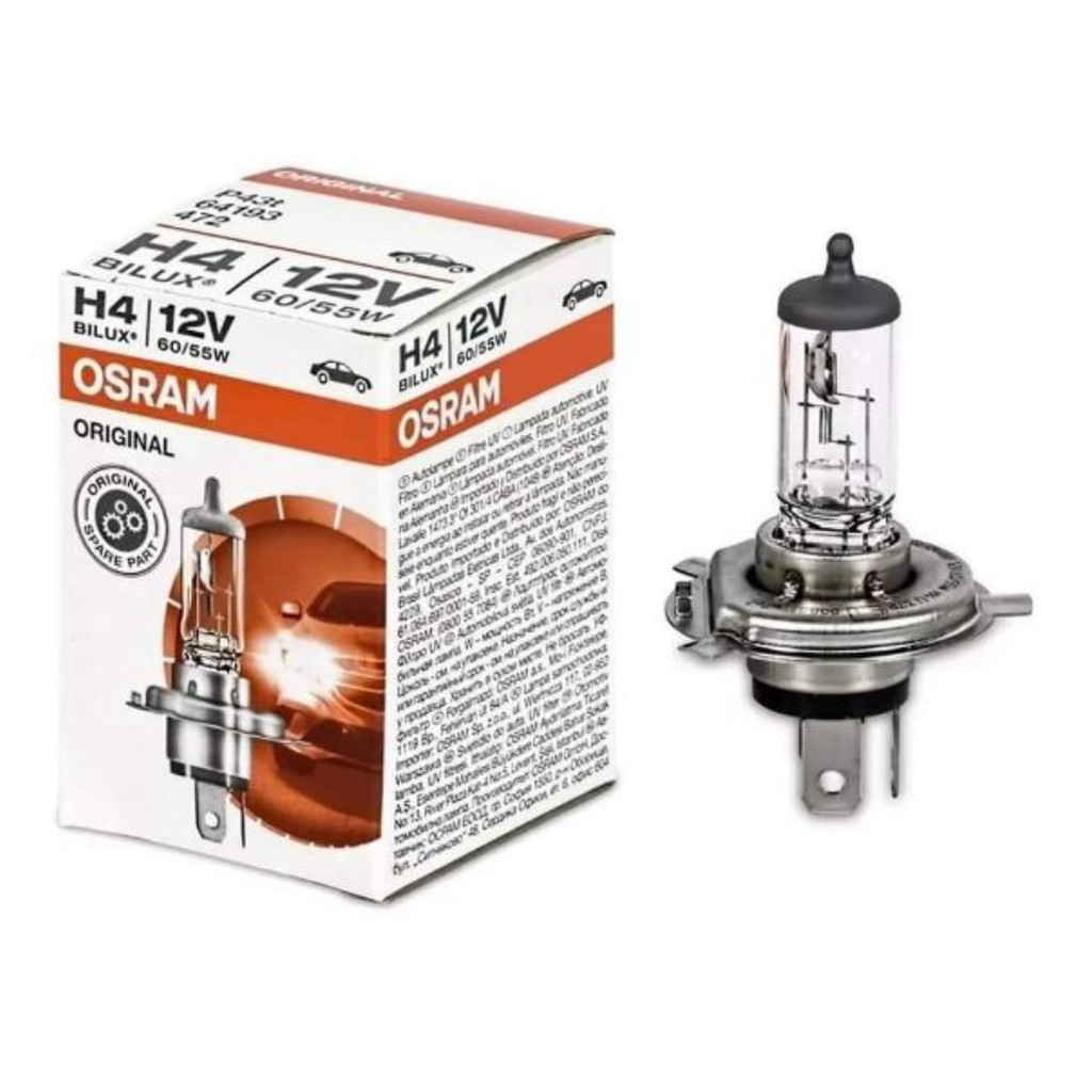 bóng đèn H4 osram đức xịn dùng cho ô tô và xe máy 3 chân 12v 55w