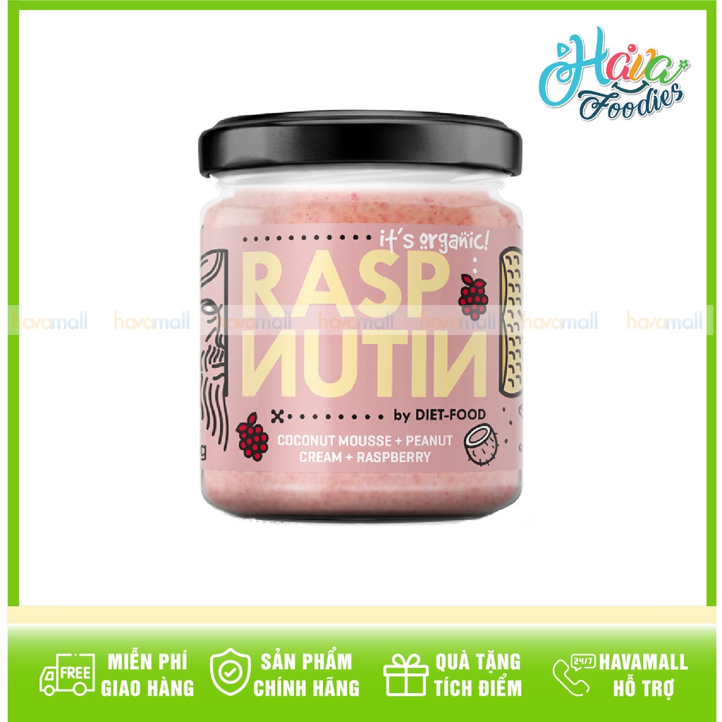 [HÀNG CHÍNH HÃNG] Bơ Kem Hạt Dinh Dưỡng Mix Phúc Bồn Tử Hữu Cơ Diet Food 200gr