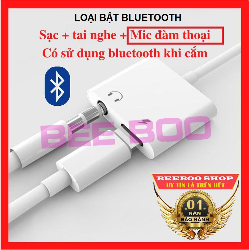 Jack chuyển đổi iphone sang jack 3.5mm và lighting - vừa sạc vừa sử dụng tai nghe -Có hỗ trợ Mic - Bảo hành 1 đổi 1