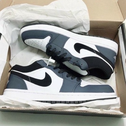 Giày SNEAKER thể thao air jordan1 low retro navy, giày jd xanh than cổ thấp nam nữ