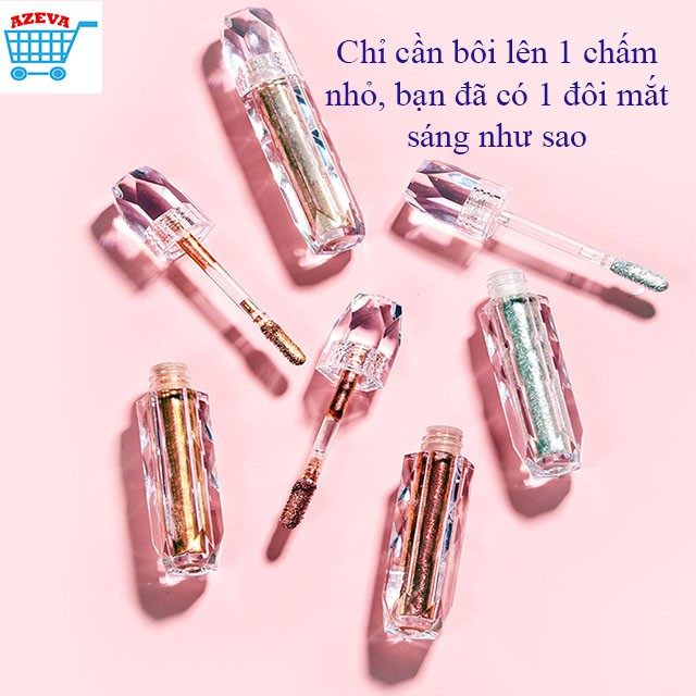 Nhũ mắt kim tuyến Diamond VRSTI, Make up mắt nhũ 10 màu ánh kim - Azeva